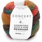 Concept by Katia Degradé Symmetric Socks & More 81 vihreä-okra-oranssi-punainen