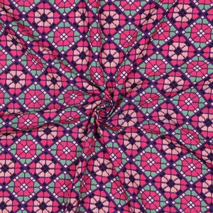 Verhees Textiles Lenzing ecovero, Digital geometric, fuksia